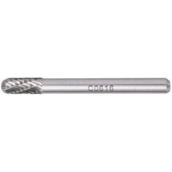 ROTARY BURR TUNGSTEN 6X16X6MM RND.POINT