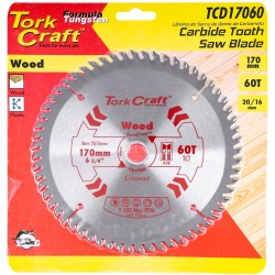 BLADE TCT 170 X 60T 20/16 GENERAL PURPOSE CROSS CUT