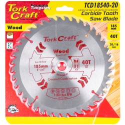 BLADE TCT 185 X 40T 20/16 GENERAL PURPOSE COMBINATION