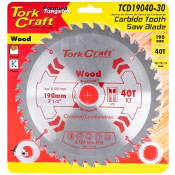 BLADE TCT 190 X 40T 30/20/16MM GENERAL PURPOSE COMBINATION