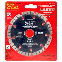 DIAMOND BLADE 115MM TURBO SEGMENTED LASER WELDED INDUSTRIAL