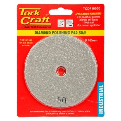 100MM DIAMOND WET POLISHING PAD 50 GRIT GREY