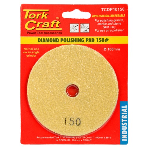 100MM DIAMOND WET POLISHING PAD 150 GRIT YELLOW