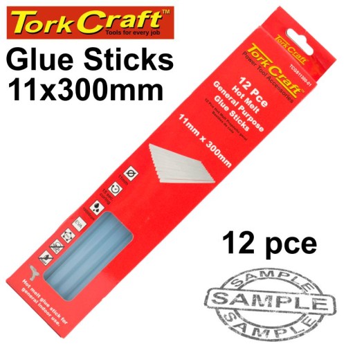 GLUE STICK 11 X 300MM 12PC HOT MELT GEN. PURPOSE EVA 18000CPS