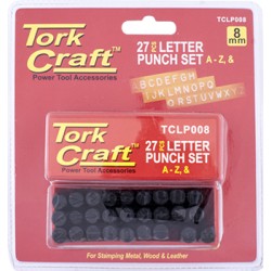 LETTER PUNCH SET 8MM (A-Z) CAPITAL BLACK FINISH