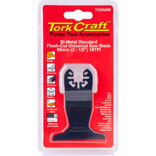 QUICK CHANGE FLUSH CUT UNIVERSAL SAW BLADE 65MM(2-1/2")18TPI