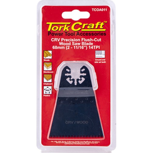 QUICK CHANGE FLUSH CUT WOOD SAW BLADE 68MM(2-11/16")14TPI CRV