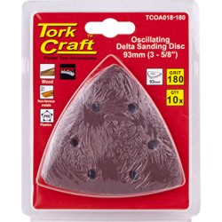 OSCILATING SANDPAPER A/O 93MM 10PC DELTA SHAPE 180GRIT