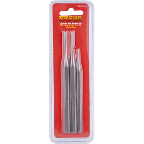 TORK CRAFT LONG PIN PUNCH SET 3PC
