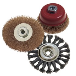 WIRE BRUSH SET 3PCE 100MM TWIST KNOT WHEEL