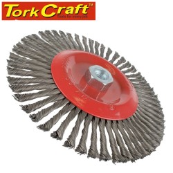 WIRE WHEEL BRUSH SINGLE SECTION TWISTED PLAIN 175MMXM14 BLISTER