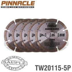 DIAMOND BLADE SEG 115MM PINNACLE ( 5 PACK )