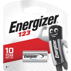 ENERGIZER 3V LITHIUM PHOTO 1 PACK CR123 (MOQ6) BATTERY